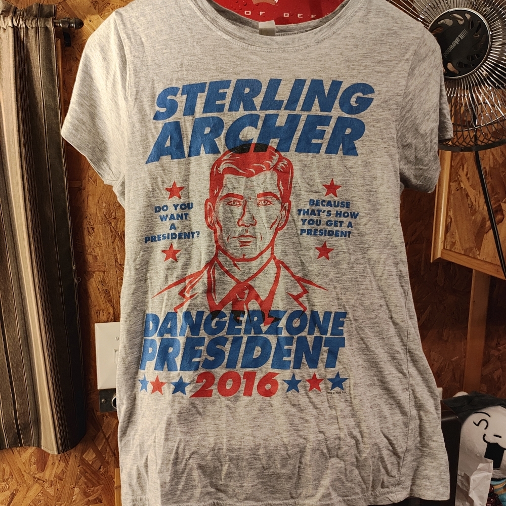Archer, Sterling Archer for President 2016 Tee-shirt, Large, Grey